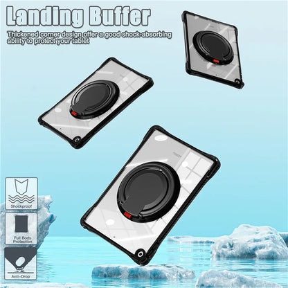 For iPad 10.2 (2021) / (2020) / (2019) Case Rotary Hand Grip Kickstand PC+TPU+Acrylic Tablet Cover