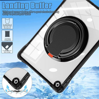 For iPad 10.2 (2021) / (2020) / (2019) Case Rotary Hand Grip Kickstand PC+TPU+Acrylic Tablet Cover