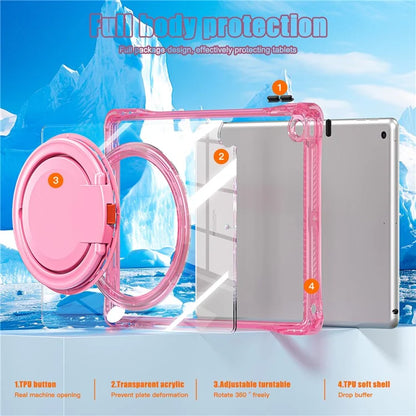For iPad 10.2 (2021) / (2020) / (2019) Case Rotary Hand Grip Kickstand PC+TPU+Acrylic Tablet Cover