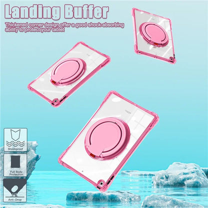 For iPad 10.2 (2021) / (2020) / (2019) Case Rotary Hand Grip Kickstand PC+TPU+Acrylic Tablet Cover