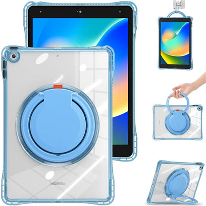 For iPad 10.2 (2021) / (2020) / (2019) Case Rotary Hand Grip Kickstand PC+TPU+Acrylic Tablet Cover