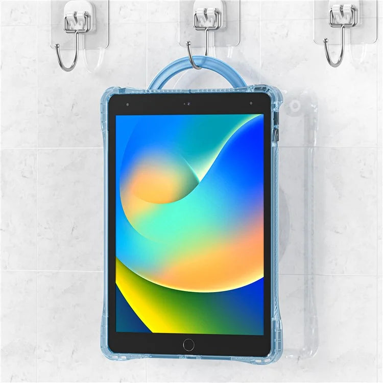 For iPad 10.2 (2021) / (2020) / (2019) Case Rotary Hand Grip Kickstand PC+TPU+Acrylic Tablet Cover