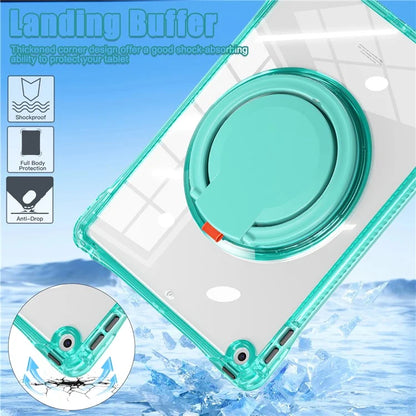 For iPad 10.2 (2021) / (2020) / (2019) Case Rotary Hand Grip Kickstand PC+TPU+Acrylic Tablet Cover