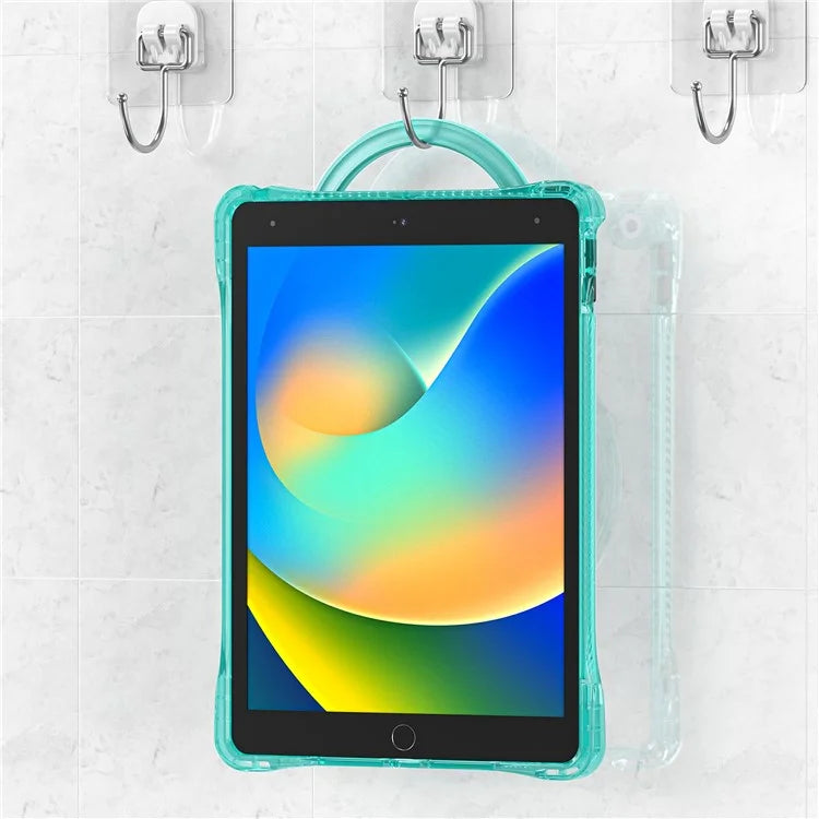 For iPad 10.2 (2021) / (2020) / (2019) Case Rotary Hand Grip Kickstand PC+TPU+Acrylic Tablet Cover