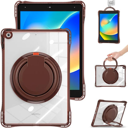 For iPad 10.2 (2021) / (2020) / (2019) Case Rotary Hand Grip Kickstand PC+TPU+Acrylic Tablet Cover