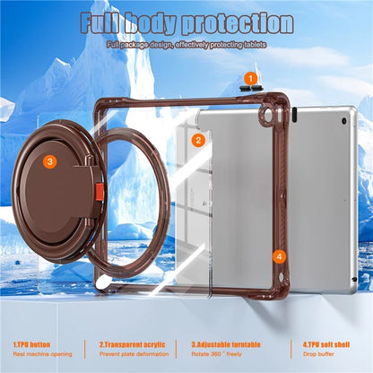 For iPad 10.2 (2021) / (2020) / (2019) Case Rotary Hand Grip Kickstand PC+TPU+Acrylic Tablet Cover