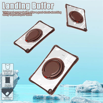 For iPad 10.2 (2021) / (2020) / (2019) Case Rotary Hand Grip Kickstand PC+TPU+Acrylic Tablet Cover