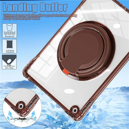 For iPad 10.2 (2021) / (2020) / (2019) Case Rotary Hand Grip Kickstand PC+TPU+Acrylic Tablet Cover