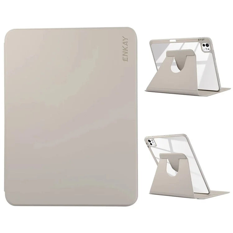 ENKAY HAT PRINCE For iPad Pro 13 (2024) Tablet Case Acrylic+PU Leather Flip Cover Auto Wake / Sleep