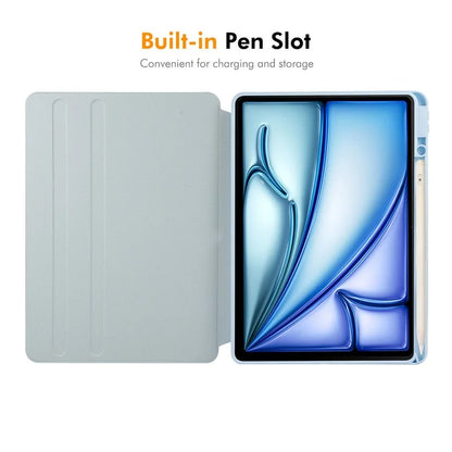 ENKAY HAT PRINCE For iPad Air 11 (2024) Case Auto Wake / Sleep Acrylic Clear Back Leather Tablet Cover