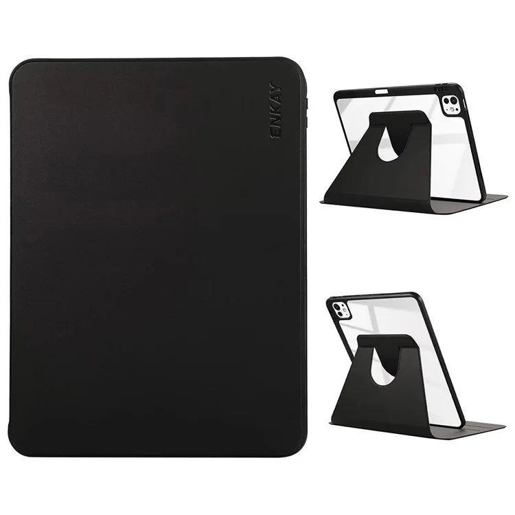 ENKAY HAT PRINCE For iPad Pro 11 (2024) Stand Case Acrylic+PU Auto Wake / Sleep Tablet Cover