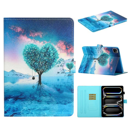 For iPad Pro 11 (2024) Case Pattern Printed Leather Tablet Cover Stand Pen Holder