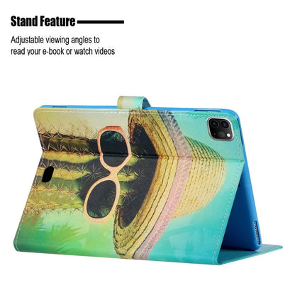 For iPad Pro 11 (2024) Case Pattern Printed Leather Tablet Cover Stand Pen Holder