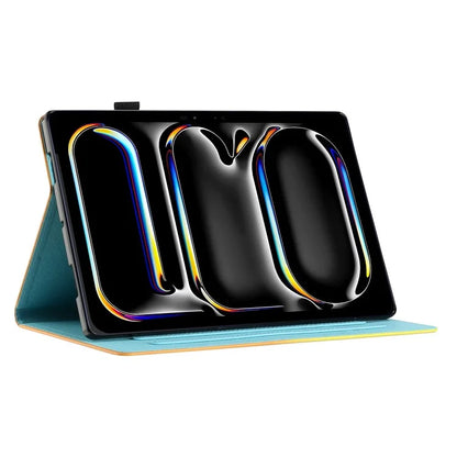 For iPad Pro 11 (2024) Case Pattern Portable Protective Folio Leather Tablet Cover Card Holder