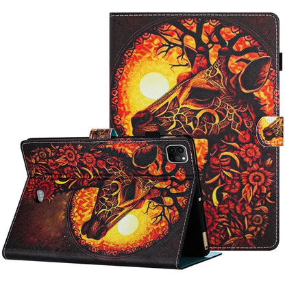 For iPad Pro 11 (2024) Case Pattern Portable Protective Folio Leather Tablet Cover Card Holder