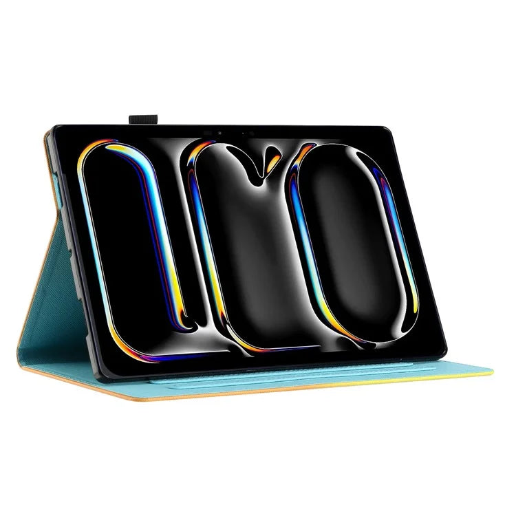 For iPad Pro 11 (2024) Case Pattern Portable Protective Folio Leather Tablet Cover Card Holder