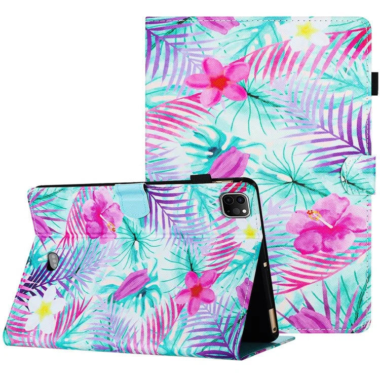 For iPad Pro 11 (2024) Case Pattern Portable Protective Folio Leather Tablet Cover Card Holder