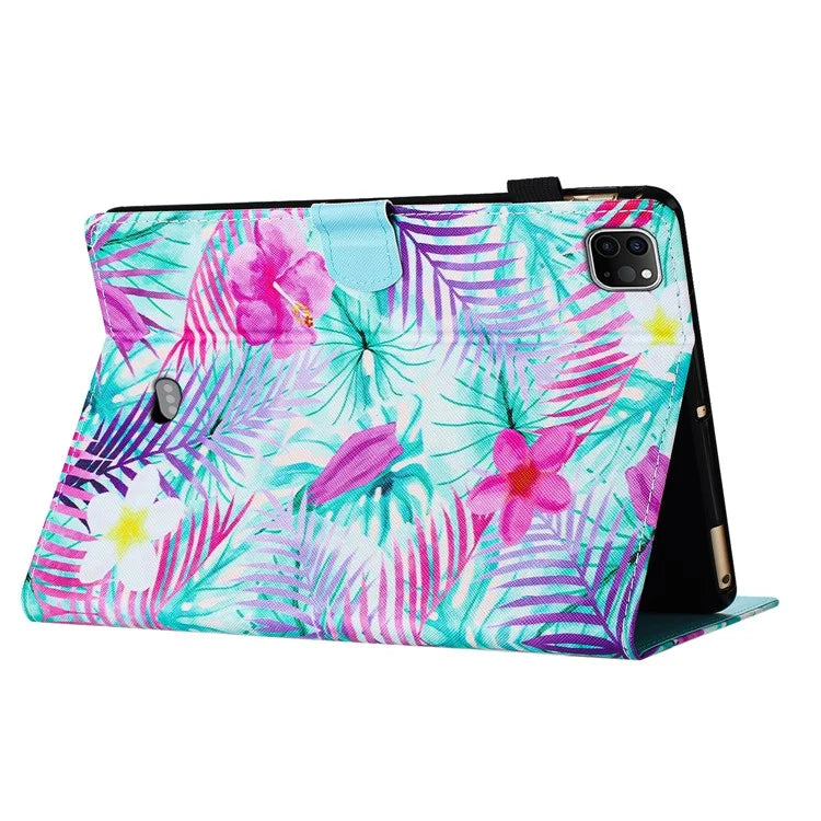 For iPad Pro 11 (2024) Case Pattern Portable Protective Folio Leather Tablet Cover Card Holder