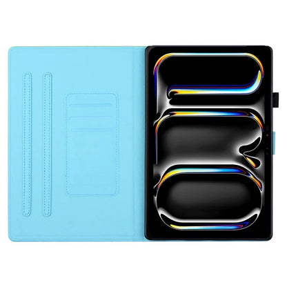 For iPad Pro 11 (2024) Case Pattern Portable Protective Folio Leather Tablet Cover Card Holder