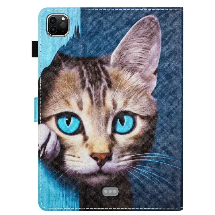 For iPad Pro 11 (2024) Case Pattern Portable Protective Folio Leather Tablet Cover Card Holder