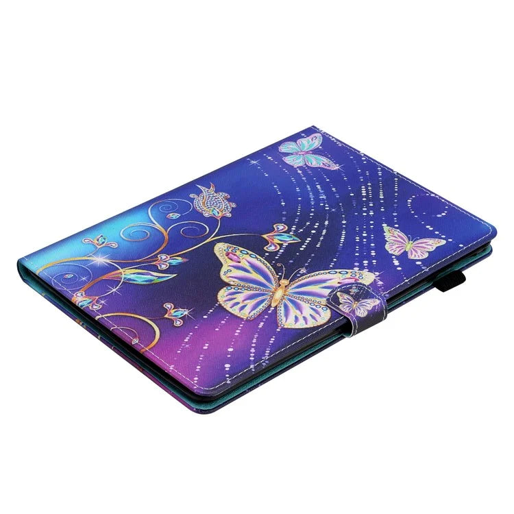 For iPad Pro 11 (2024) Case Pattern Portable Protective Folio Leather Tablet Cover Card Holder