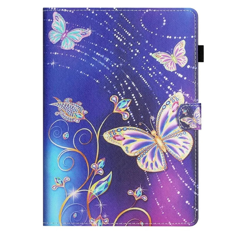 For iPad Pro 11 (2024) Case Pattern Portable Protective Folio Leather Tablet Cover Card Holder