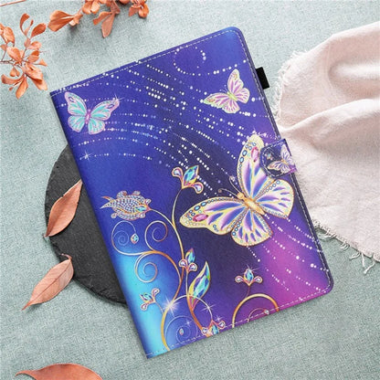 For iPad Pro 11 (2024) Case Pattern Portable Protective Folio Leather Tablet Cover Card Holder