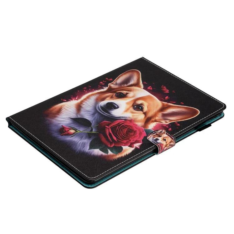 For iPad Pro 11 (2024) Case Pattern Portable Protective Folio Leather Tablet Cover Card Holder