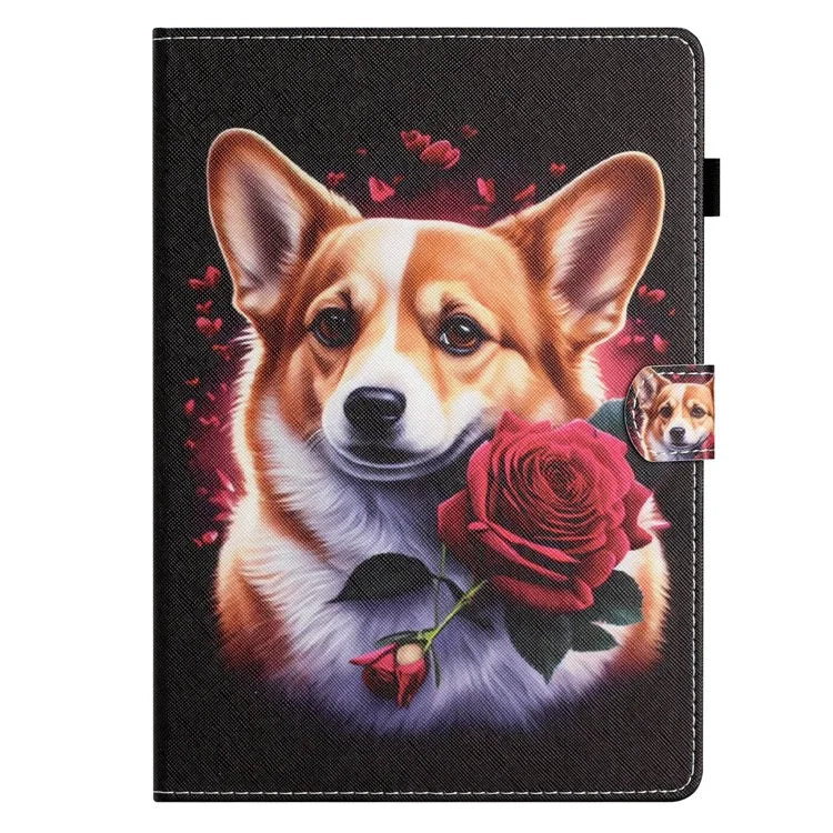 For iPad Pro 11 (2024) Case Pattern Portable Protective Folio Leather Tablet Cover Card Holder