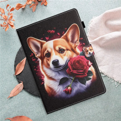 For iPad Pro 11 (2024) Case Pattern Portable Protective Folio Leather Tablet Cover Card Holder