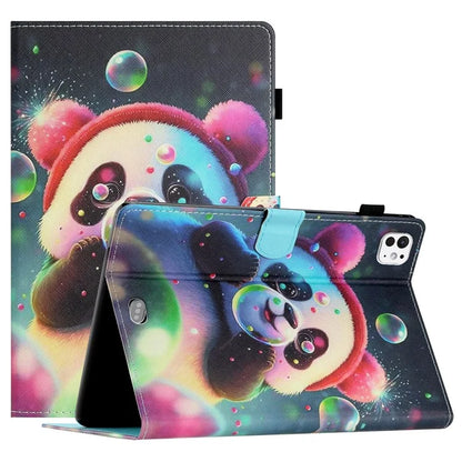 For iPad Pro 11 (2024) Case Pattern Portable Protective Folio Leather Tablet Cover Card Holder