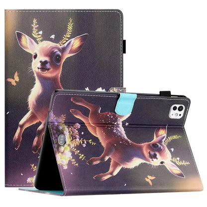 For iPad Pro 11 (2024) Case Pattern Portable Protective Folio Leather Tablet Cover Card Holder