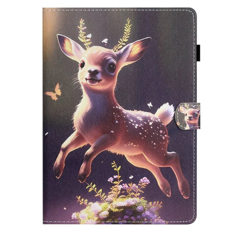 For iPad Pro 11 (2024) Case Pattern Portable Protective Folio Leather Tablet Cover Card Holder