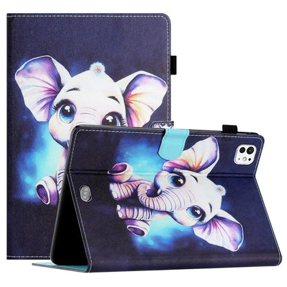 For iPad Pro 11 (2024) Case Pattern Portable Protective Folio Leather Tablet Cover Card Holder