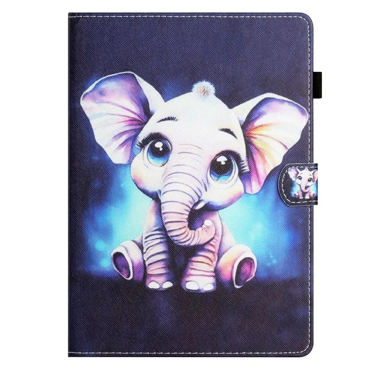 For iPad Pro 11 (2024) Case Pattern Portable Protective Folio Leather Tablet Cover Card Holder