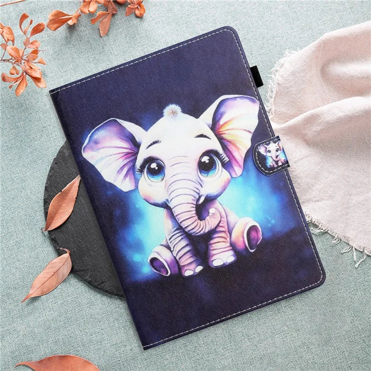 For iPad Pro 11 (2024) Case Pattern Portable Protective Folio Leather Tablet Cover Card Holder