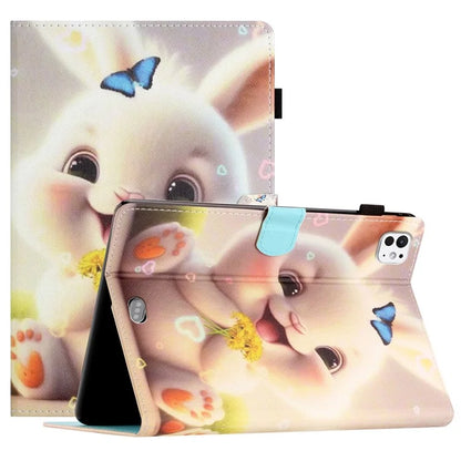 For iPad Pro 11 (2024) Case Pattern Portable Protective Folio Leather Tablet Cover Card Holder