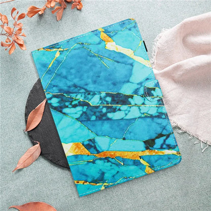 For iPad Pro 11 (2024) Case Card Slots Leather Tablet Cover Marble Pattern