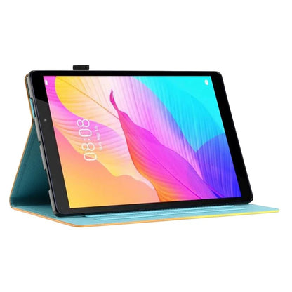 For iPad Pro 11 (2024) Case Card Slots Leather Tablet Cover Marble Pattern