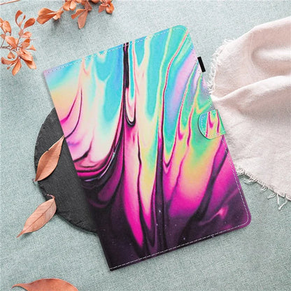 For iPad Pro 11 (2024) Case Card Slots Leather Tablet Cover Marble Pattern