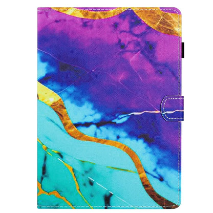 For iPad Pro 11 (2024) Case Card Slots Leather Tablet Cover Marble Pattern