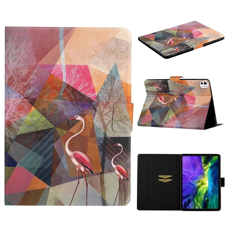 For iPad Pro 11 (2024) Case Pattern Printed Leather Stand Tablet Cover Card Holder