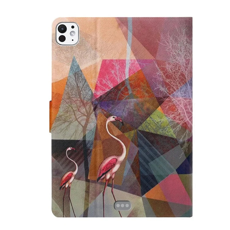 For iPad Pro 11 (2024) Case Pattern Printed Leather Stand Tablet Cover Card Holder