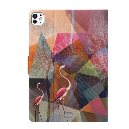 For iPad Pro 11 (2024) Case Pattern Printed Leather Stand Tablet Cover Card Holder