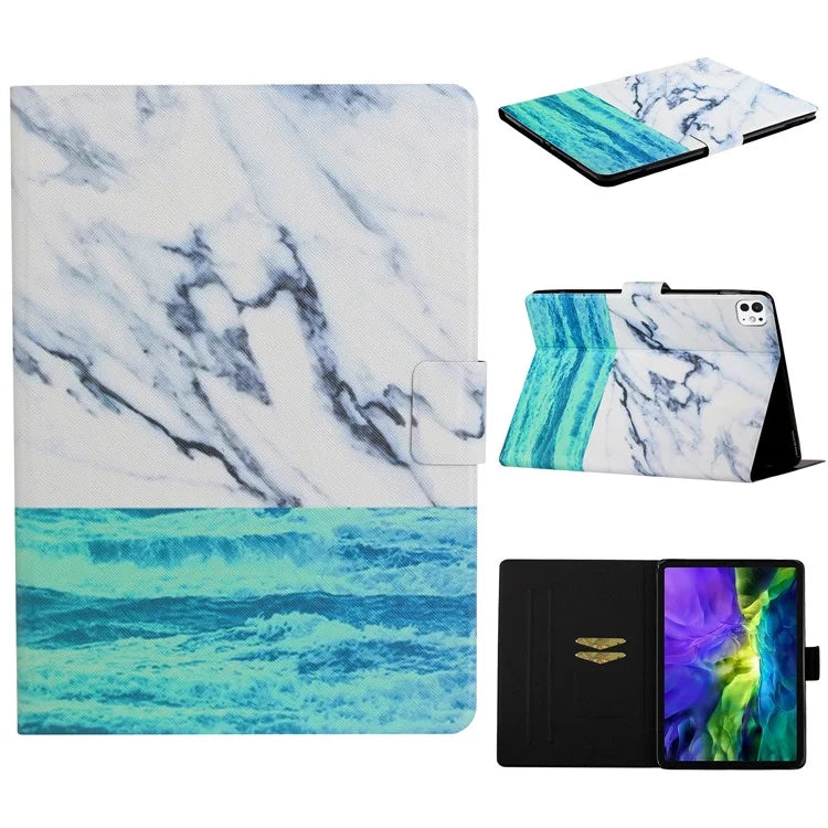 For iPad Pro 11 (2024) Case Pattern Printed Leather Stand Tablet Cover Card Holder