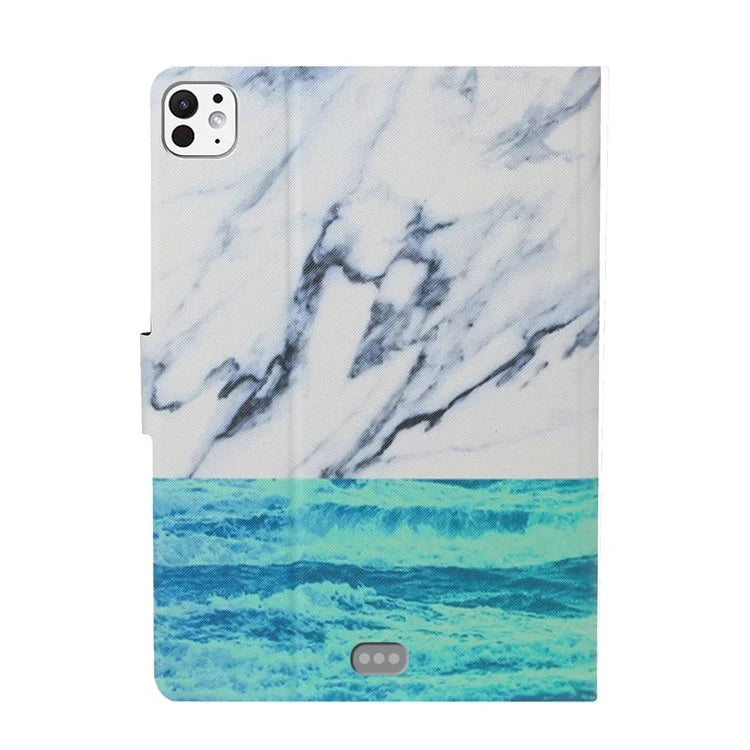 For iPad Pro 11 (2024) Case Pattern Printed Leather Stand Tablet Cover Card Holder