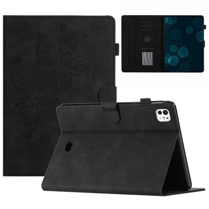 For iPad Pro 11 (2024) Case Butterfly Leather Folio Tablet Cover Auto Sleep / Wake