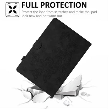 For iPad Pro 11 (2024) Case Butterfly Leather Folio Tablet Cover Auto Sleep / Wake