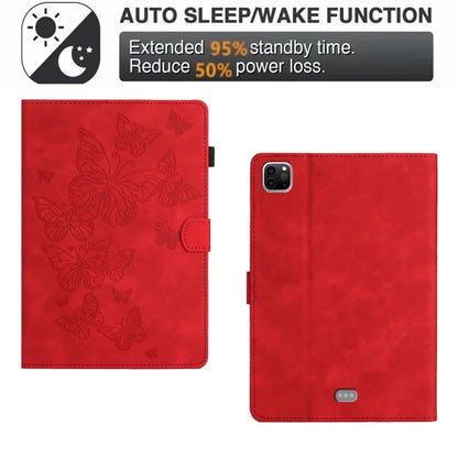 For iPad Pro 11 (2024) Case Butterfly Leather Folio Tablet Cover Auto Sleep / Wake