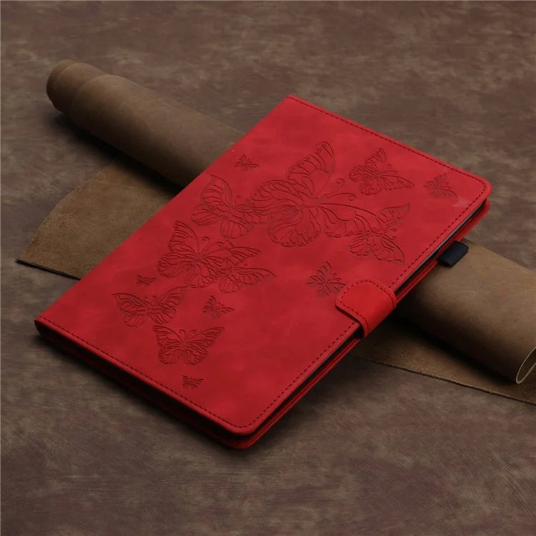 For iPad Pro 11 (2024) Case Butterfly Leather Folio Tablet Cover Auto Sleep / Wake